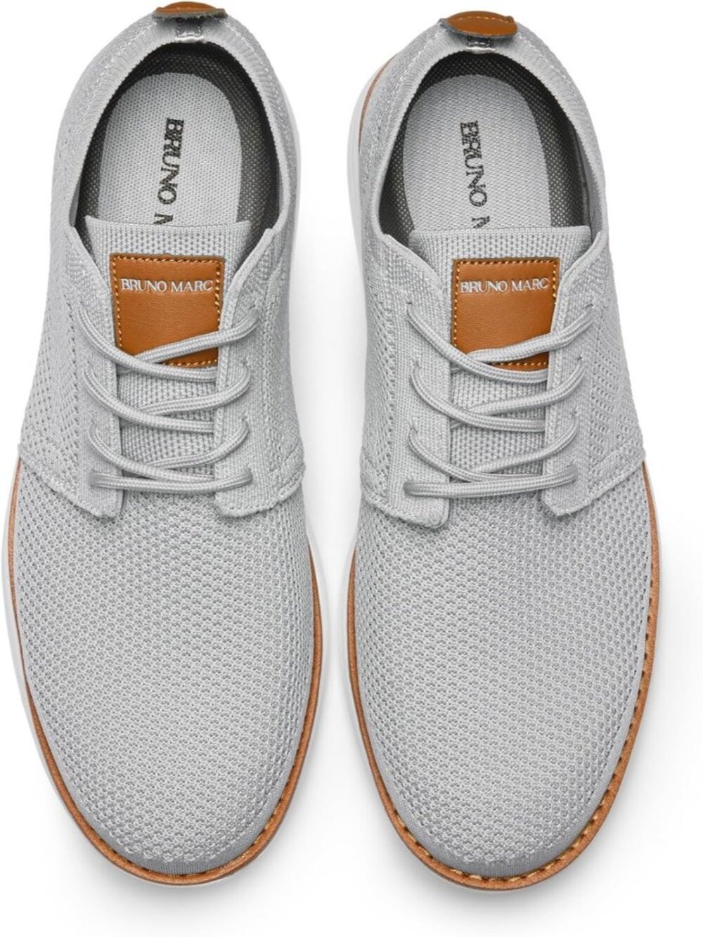 Bruno Marc Men's Grey Rubber Lace up Lightweight Casual Walking Sneakers - Picture 4 of 6